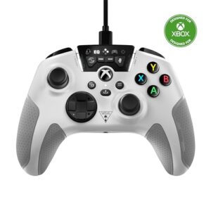 turtle beach recon controller wired game controller officially licensed for xbox series x, xbox series s, xbox one & windows - audio enhancements, remappable buttons, superhuman hearing – white