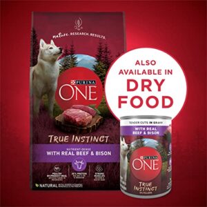 Purina ONE High Protein Wet Dog Food True Instinct Tender Cuts in Dog Food Gravy With Real Beef and Bison - (Pack of 12) 13 oz. Cans