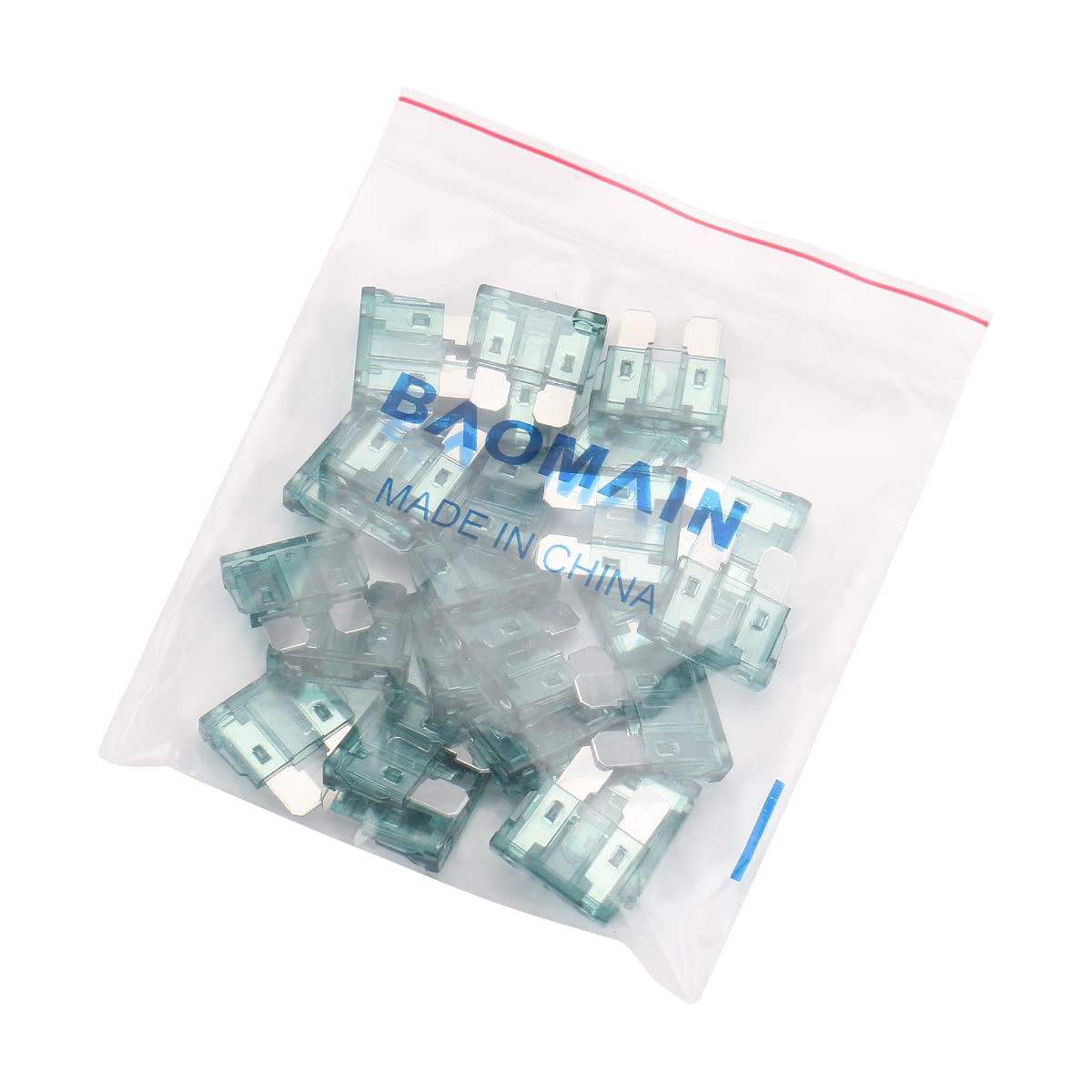 Baomain ATC-1 Clear Green ATO/ATC 1 Amp Fast-Acting Automotive Blade Fuses - Pack of 25