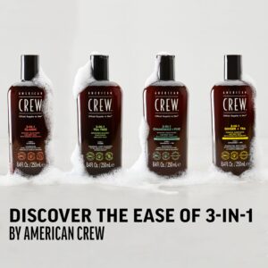 American Crew Shampoo, Conditioner & Body Wash for Men, 3-in-1, Tea Tree Scent, 33.8 Fl Oz