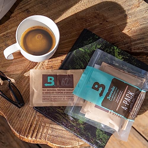 Boveda 62% Two-Way Humidity Control Packs For Storing 1 lb – Size 67 – 4 Pack – Moisture Absorbers for Storage Containers – Humidifier Packs – Hydration Packets in Resealable Bag