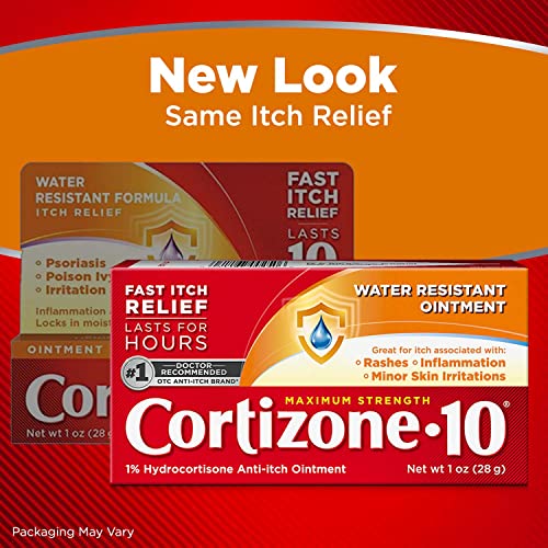 Cortizone 10 Maximum Strength Water Resistant Anti-Itch Ointment, 1% Hydrocortisone, 1 oz.