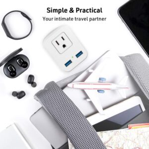 [2-Pack] UK Ireland Power Plug Adapter, Type G Travel Adapter for US to London England Scotland British Hong Kong Kenya Dubai - UK Charger Adapter with 2 USB 1 Electrical Outlets