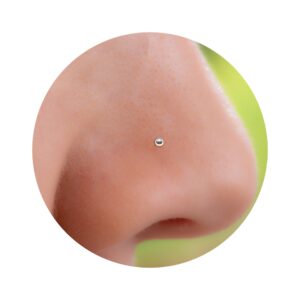 Very Tiny Nose Stud Ball 1mm - 925 Sterling Silver Micro Nose Stud Small Ball - Dainty Nose Stud Piercing L Shape