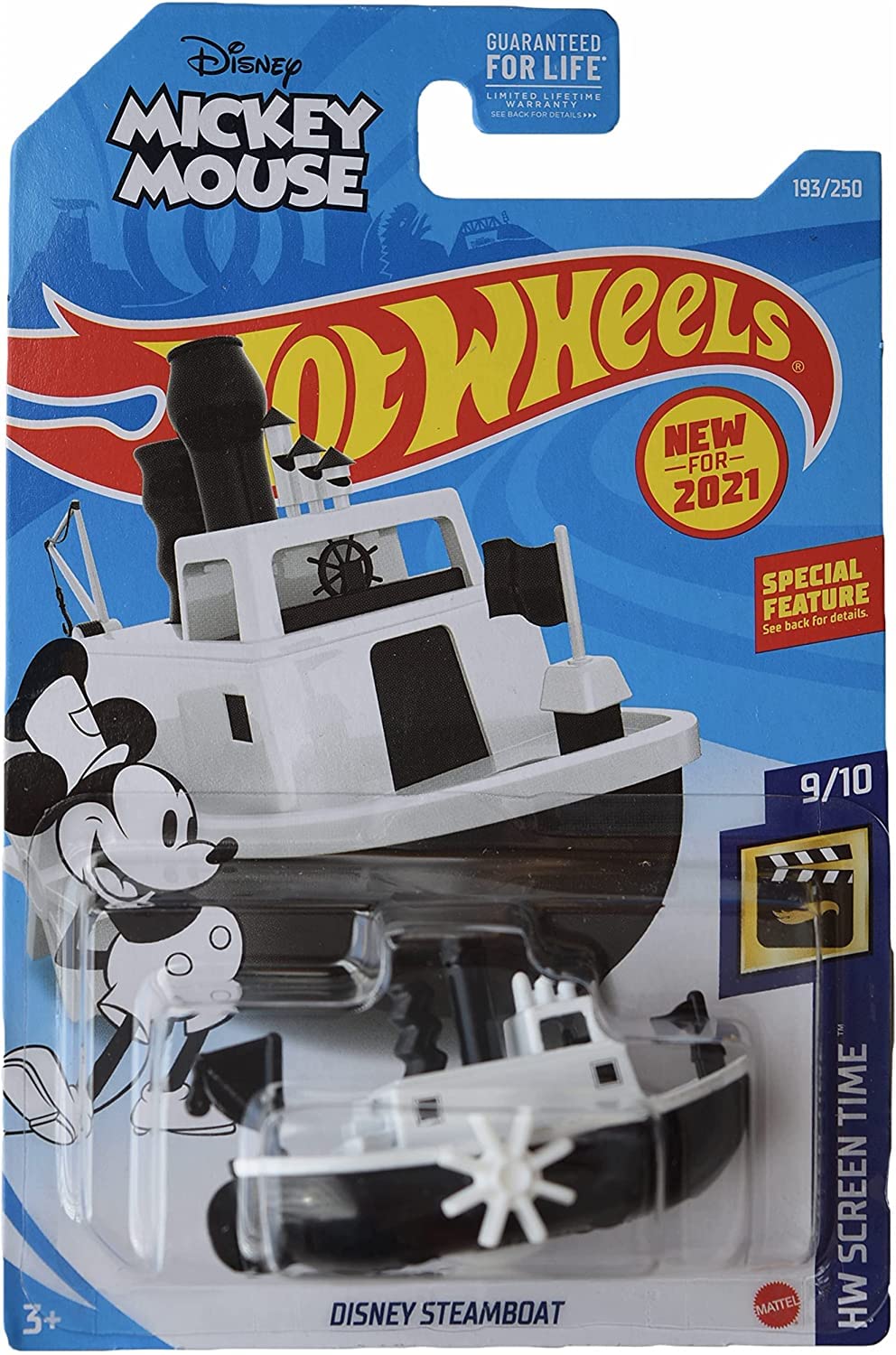 Hot Wheels Disney Steamboat, [White/Black] 193/250 Screen Time 9/10