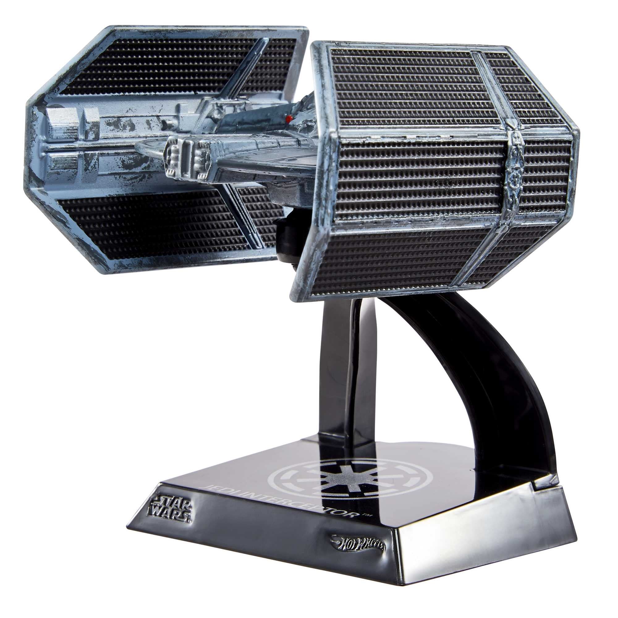 Hot Wheels Star Wars Starships Select Premium Diecast Darth Vader's TIE Advanced, Includes 1 Vehicle, 1 Display Stand