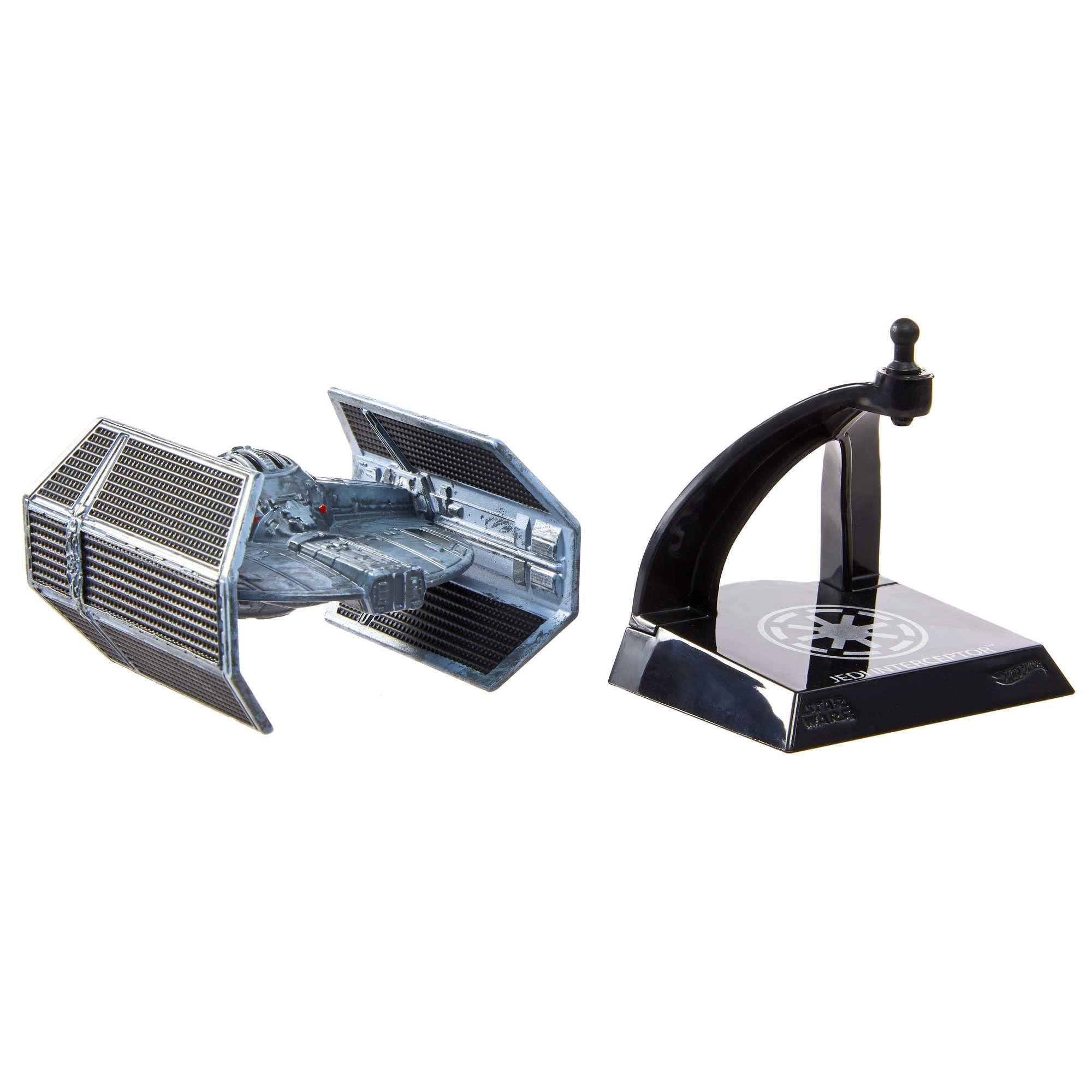 Hot Wheels Star Wars Starships Select Premium Diecast Darth Vader's TIE Advanced, Includes 1 Vehicle, 1 Display Stand