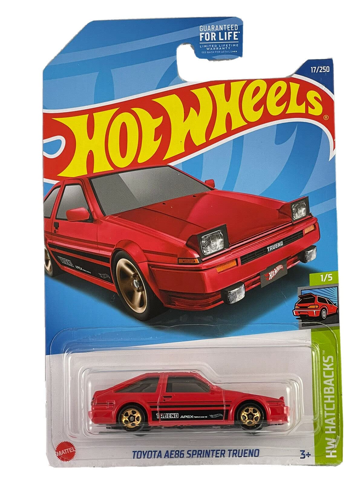 DieCast Hot Wheels Toyota AE86 Sprinter Trueno, HW Hatchbacks 1/5 [Red] 17/250