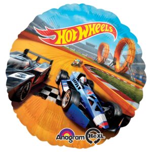 Hot Race Car Wheels Birthday Balloons - Set Of 5 Boys Racecar Party Balloon Decorations For A 5th Happy Birthday Cars Themed Racing Baloon Bouquet Backdrop 5th