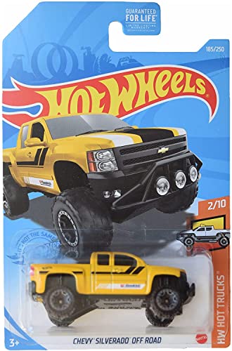 Hot Wheels Chevy Silverado Off Road, [Yellow] 185/250 Hot Trucks 2/10