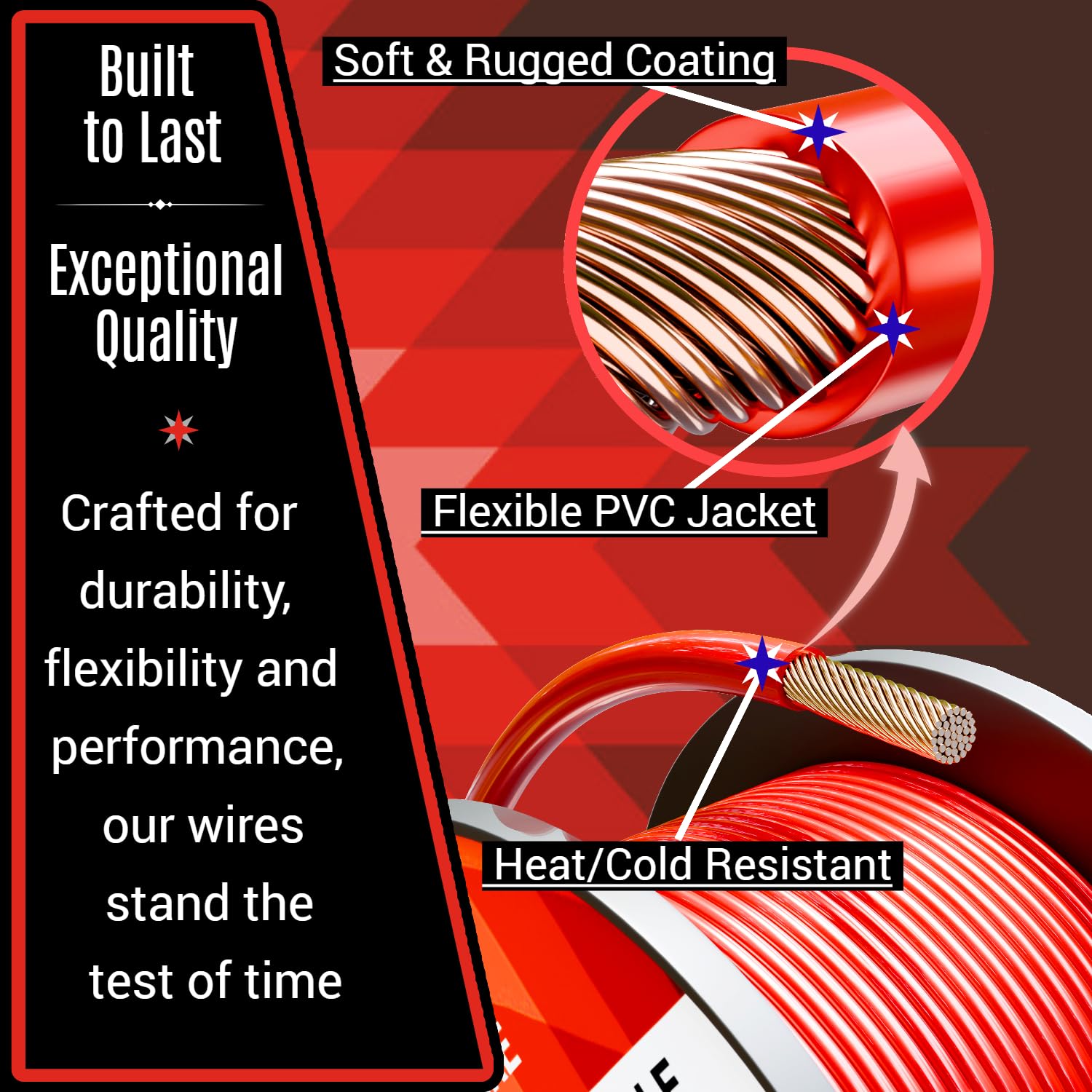 16 Gauge Wire Combo 6 Pack 12V 100'FT per Roll (600 ft Total) Auto Wire Copper Clad Aluminium Low Voltage