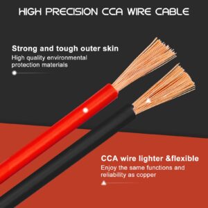 Askcable 16Gauge 100FT Electrical Wire Cable Flexible Wire Extension Cord 16AWG Copper Clad Aluminum Copper Wire 2 Conductors Red Black Parallel Wire line Hookup LED Lighting Strips 12V/24V DC Cable