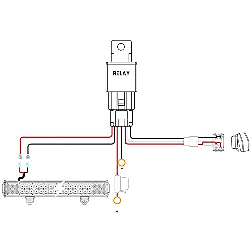 Nilight Copper LED Light Bar Wiring Harness Kit - 1 Lead 12AWG Heavy Duty 12V On Off Switch Power Relay Blade Fuse for Off Road LED Work Light,2 Years Warranty