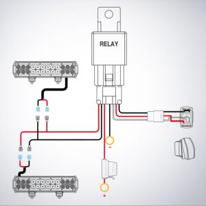 Nilight - 10013W NI -WA 07 LED Light Bar Wiring Harness Kit SASQUATCH LIGHTS 12V 5Pin Rocker Laser On off Waterproof Switch Power Relay Blade Fuse-2 Lead,2 Years Warranty