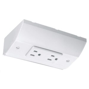 Bryant Electric RU100W tradeSELECT Under Cabinet/Counter Power Distribution Box, Slim Fit, White Metal