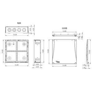 ICC 14” Plastic Structured Wiring Enclosure, Media Enclosure with Voice, Data, and Video Modules with Cover, Recessed Wall Box for Distribution of Networking Services, White