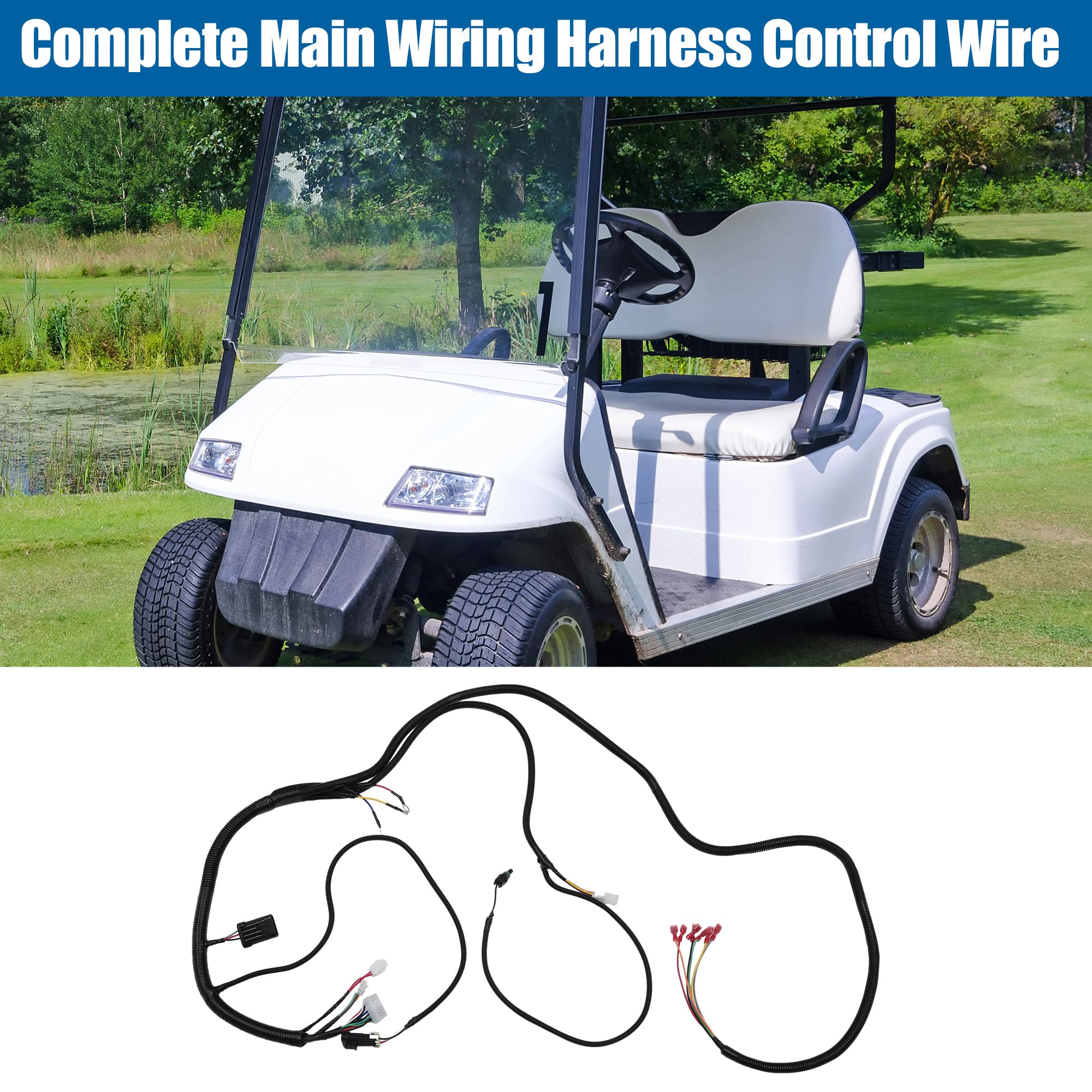 uxcell Complete Main Wiring Harness Control Wire for Golf Cart for EZGO TXT48 Freedom TXT 48V 2010-2022 Electronic Speed Control Harness W/Port Connector Replacement