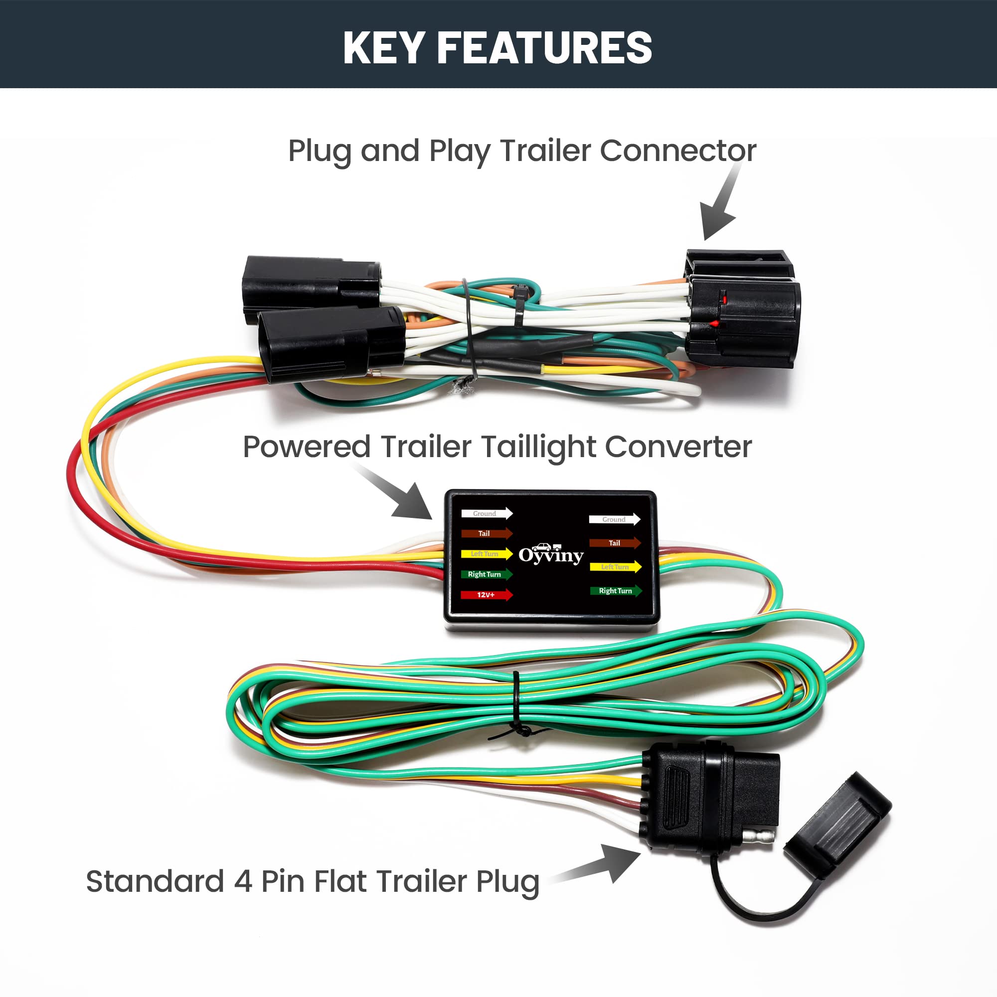 Oyviny 4 Pin Trailer Wiring Harness 56331 for 2011-2016 Chrysler Town and Country, 2021-2022 Chrysler Grand Caravan, 2011-2020 Dodge Grand Caravan Trailer Hitch Wiring