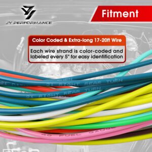 Universal 21 Circuit Wiring Harness Kit Extra Long Wire Standard Color 17 Fuses for GM Chevy Mopar Hotrods Ford Chrysler