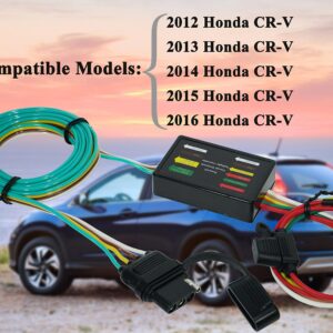 Oyviny Vehicle-Side Custom 4 Way Trailer Wiring Harness 56158 for Honda CR-V 2012-2016, Plug and Play Trailer Hitch Wiring for CRV