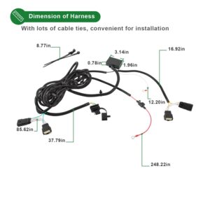 Trailer Wiring Harness Kit 4-Pin Fits for Jeep Wrangler JL/JLU 2018-2023 Vehicle-Side Wiring Harness