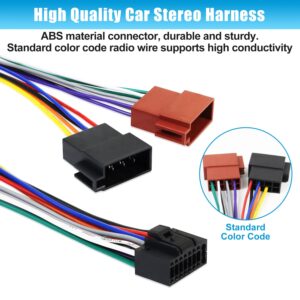 16 Pin ISO Car Radio Wiring Harness Adapter Compatible with Kenwood JVC Aftermarket Stereo Radio Connector