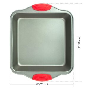 Boxiki Kitchen Non-Stick Steel 8x8 Square Baking Pan Durable, Convenient, and Premium Quality Non-Stick Baking Mold Bakeware.