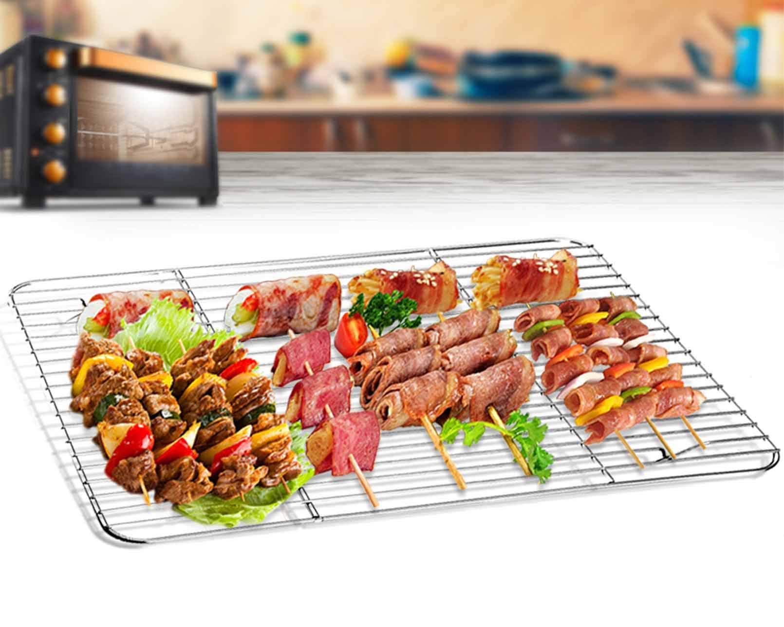 TeamFar Baking Sheet and Cooling Rack Set (3 Pans + 3 Racks), Stainless Steel Cookie Sheet with Roasting Racks for Cooking/Cooling, Healthy & Dishwasher Safe, Sturdy & Long Lasting