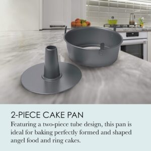 Chicago Metallic Professional 2-Piece 9.5-Inch Angel Food Cake Pan with Feet, 9.5 x 4