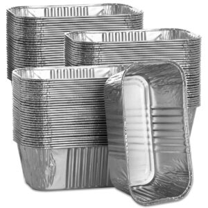 MOACOCK 100 Pack Aluminum Mini Loaf Baking Pans, 1 Lb Heavy Duty Disposable Loaf Pans, 6 x 3.5” Thick Foil Bread Pans for Baking Holiday Treats Food Storage and Takeout