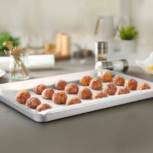 TeamFar Baking Sheet, 17.6’’ x 13’’ x 1’’ Stainless Steel Large Cookie Sheet Half Baking Pans, Non-toxic & Healthy, Easy Clean & Dishwasher Safe, Heavy Duty & Sturdy- Set of 2