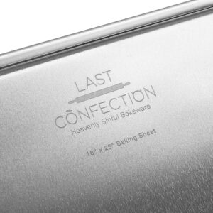 Last Confection 18" x 26" Commercial Grade Baking Sheet Pans, 4 Pack - Aluminum Full-Size Rimmed Cookie Sheet Trays