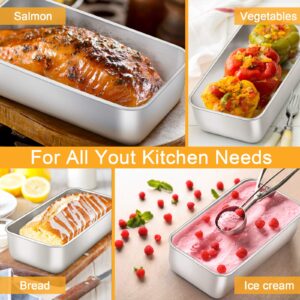 E-far Loaf Pan for Baking Bread, 9 x 5 Inch Stainless Steel Baking Loaf Pans, Metal Bakeware for Bread Meatloaf Cake Brownies, Healthy & Non Toxic, Easy Release & Dishwasher Safe - Set of 3