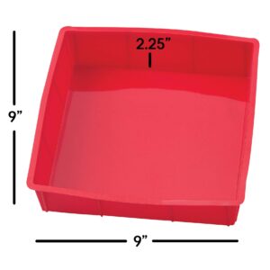 Mrs. Anderson's Baking Silicone 9-Inch Square Cake Pan, BPA Free, Non-Stick European-Grade Silicone, 9 x 9-Inches