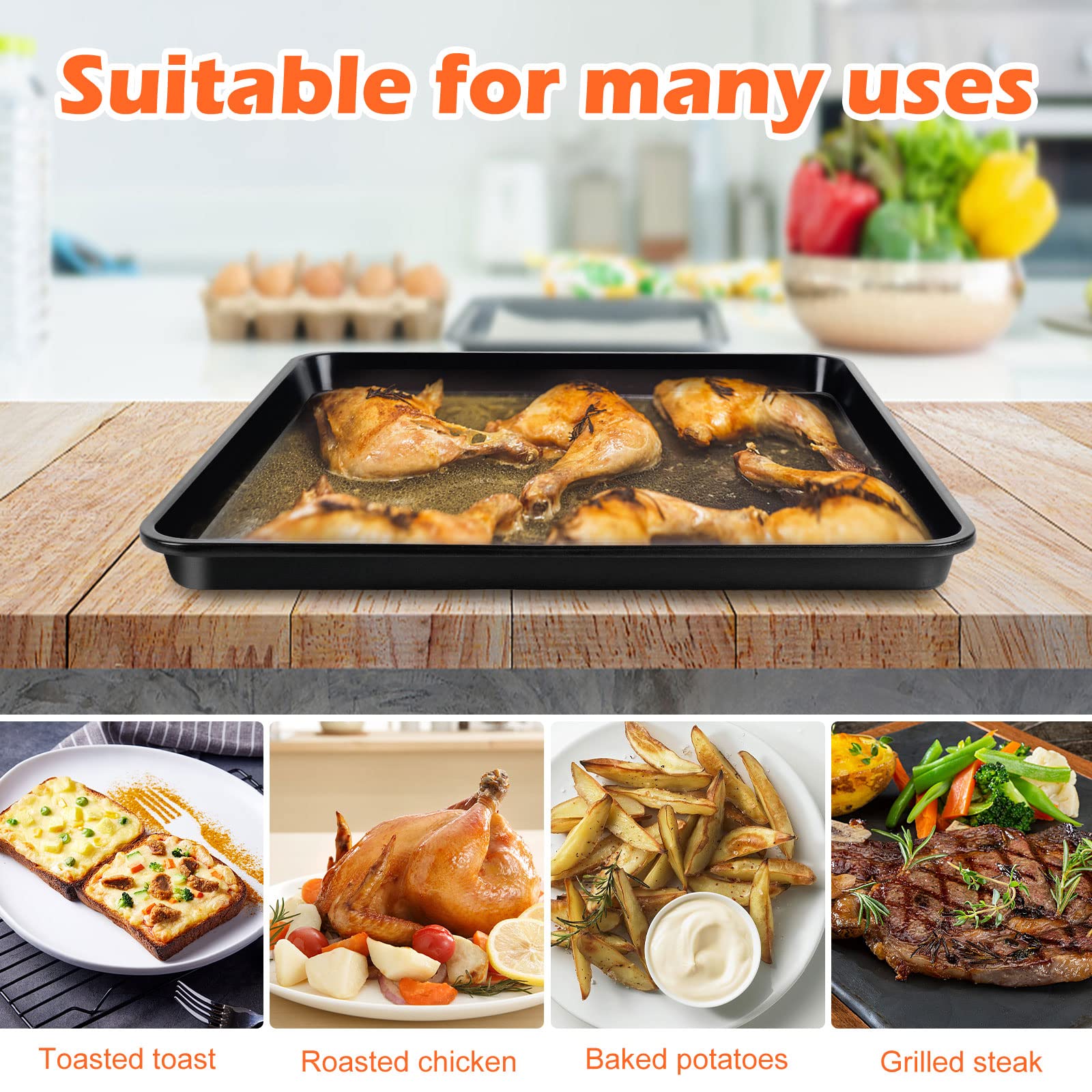 13" × 13" Baking Sheets for Oven, Nonstick Baking Pan for Ninja SP100, SP101, SP1001C, SP201 Foodi Air Fry Oven, Replacement Sheet Pan for Foodi 8-in-1 Air Fry Oven