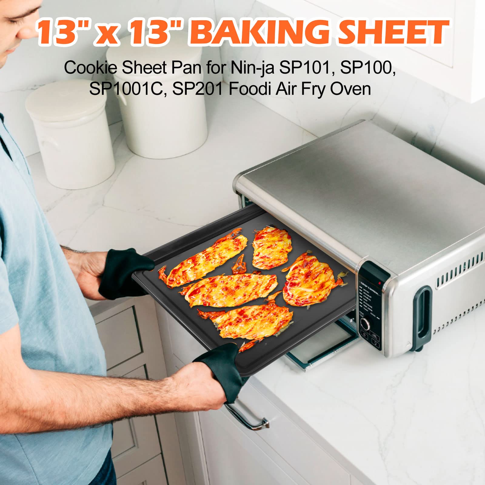 13" × 13" Baking Sheets for Oven, Nonstick Baking Pan for Ninja SP100, SP101, SP1001C, SP201 Foodi Air Fry Oven, Replacement Sheet Pan for Foodi 8-in-1 Air Fry Oven