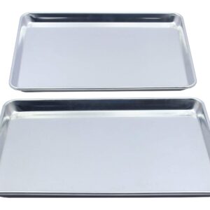 Checkered Chef Baking Sheet Set - 13" x 9.5" Stainless Steel Quarter Pans for Baking and Cooking (2 Pack)