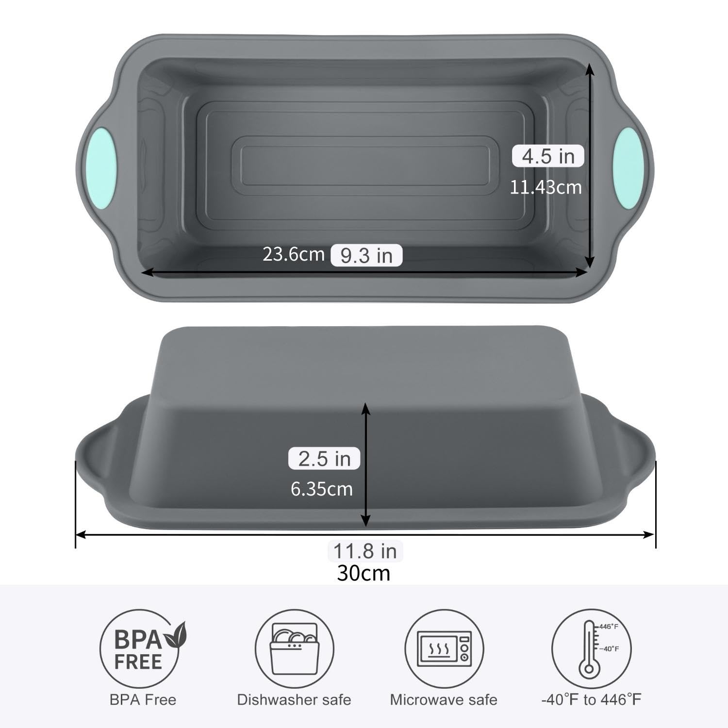 Chicrinum Silicone Bread Loaf Pan, Non-Stick Food Grade Silicone Baking Mold, Meatloaf Pan with Metal Reinforced Frame More Strength