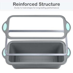 Chicrinum Silicone Bread Loaf Pan, Non-Stick Food Grade Silicone Baking Mold, Meatloaf Pan with Metal Reinforced Frame More Strength