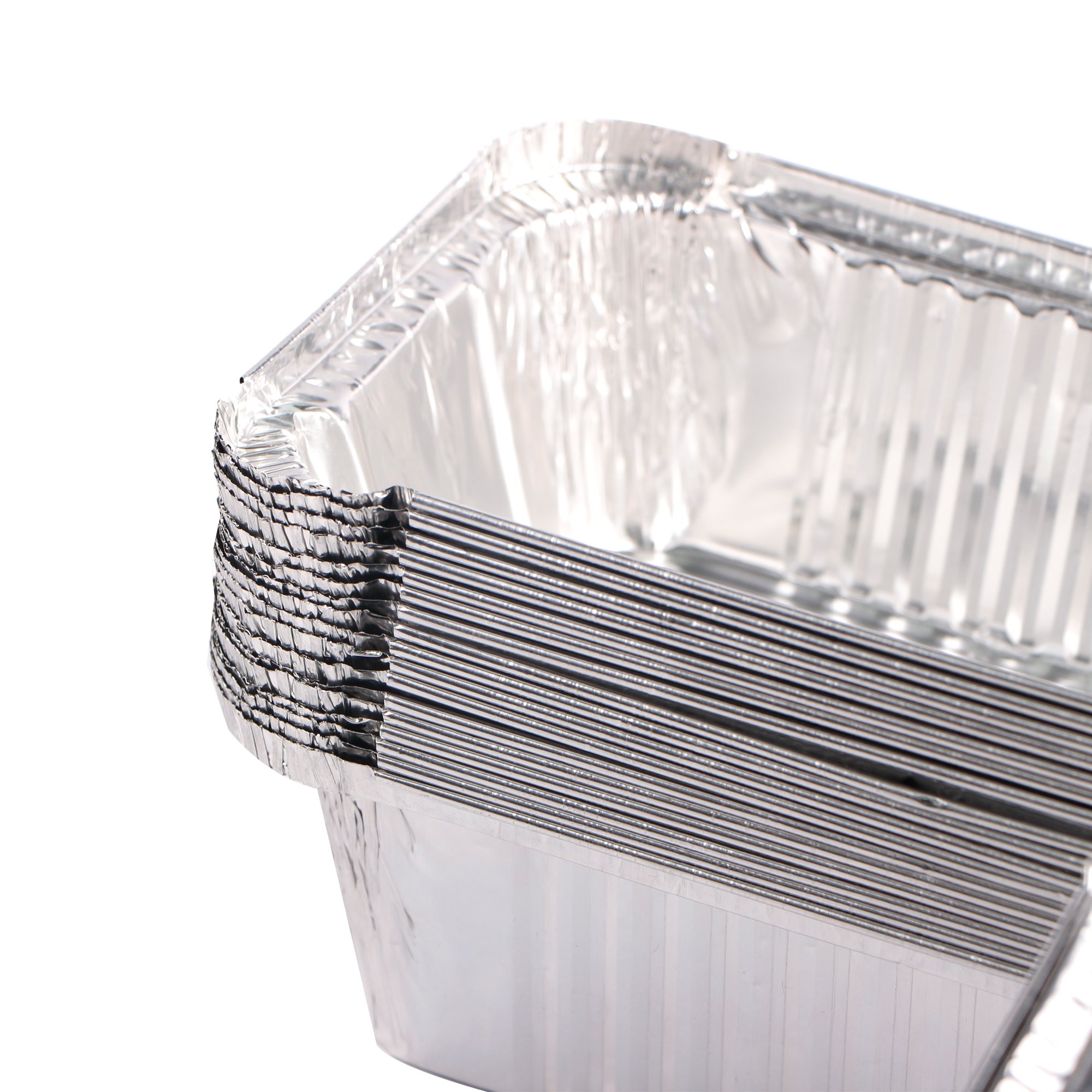 Webake Large Aluminum Foil Tin Pans 9 x 5 inch Disposable Aluminum Foil Take-out Containers 3 Lb Foil Bread Pan Loaf Pans Baking Pans For Cake Toast - Pack of 30 with Lids