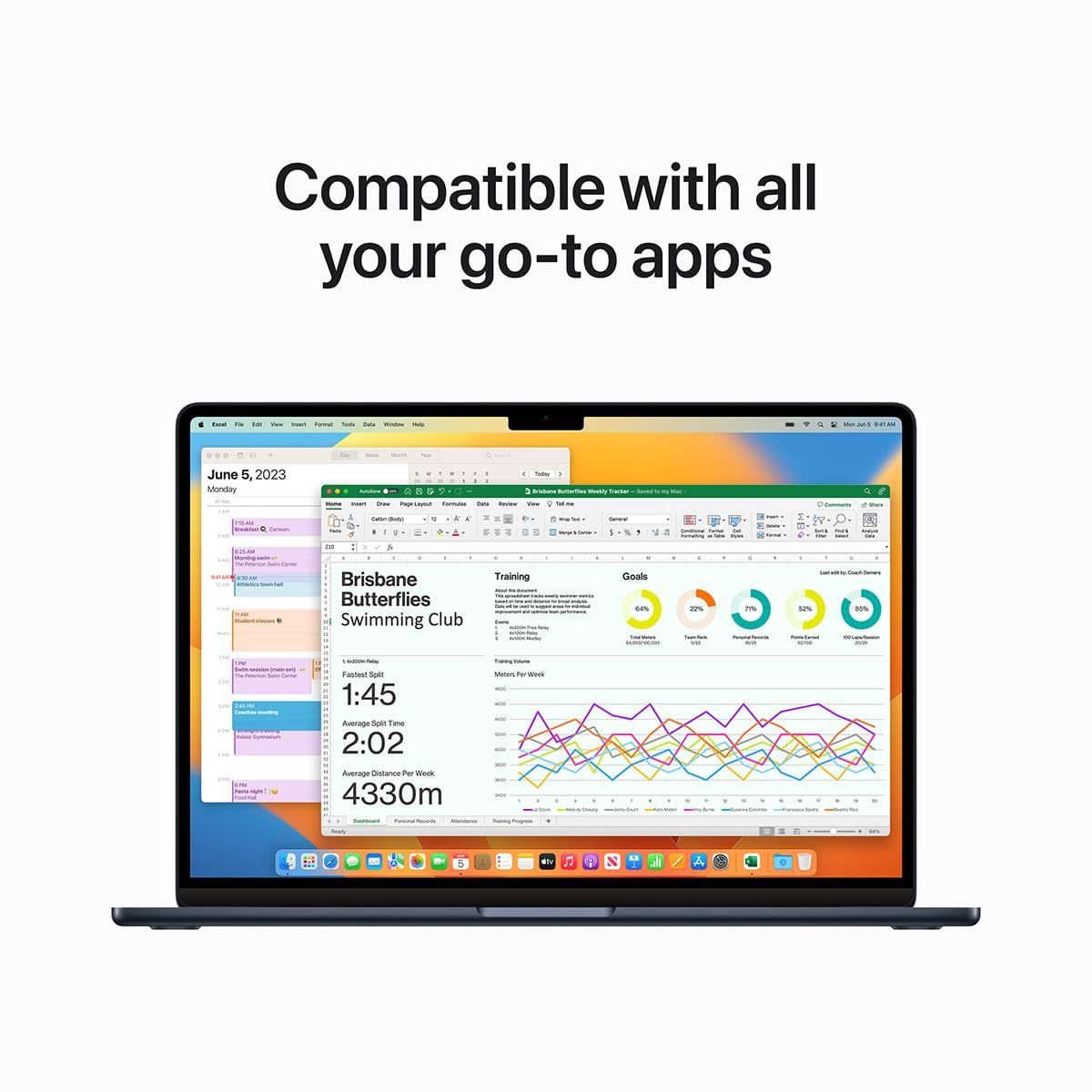 Apple MacBook Air 15.3" with Liquid Retina Display, M2 Chip with 8-Core CPU and 10-Core GPU, 24GB Memory, 2TB SSD, 35W Dual USB-C Power Adapter, Midnight, Mid 2023