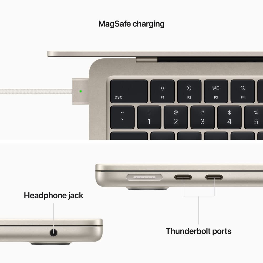 2022 Apple MacBook Air Laptop with M2 chip (13.6-inch Liquid Retina Display, 8GB RAM, 512GB SSD Storage) Starlight (Renewed)