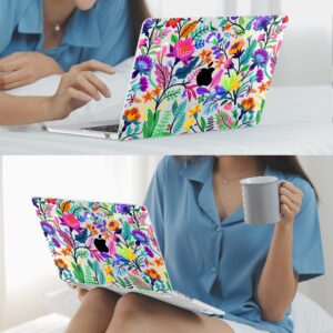 Mektron Designed for 2024/2023 MacBook Air 15 INCH M3 A3114 /M2 A2941 Case, Printed Plastic Hard Shell Cover with 15.3" Liquid Retina Display Touch ID, Bright-Coloured Flowers