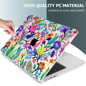 Mektron Designed for 2024/2023 MacBook Air 15 INCH M3 A3114 /M2 A2941 Case, Printed Plastic Hard Shell Cover with 15.3" Liquid Retina Display Touch ID, Bright-Coloured Flowers