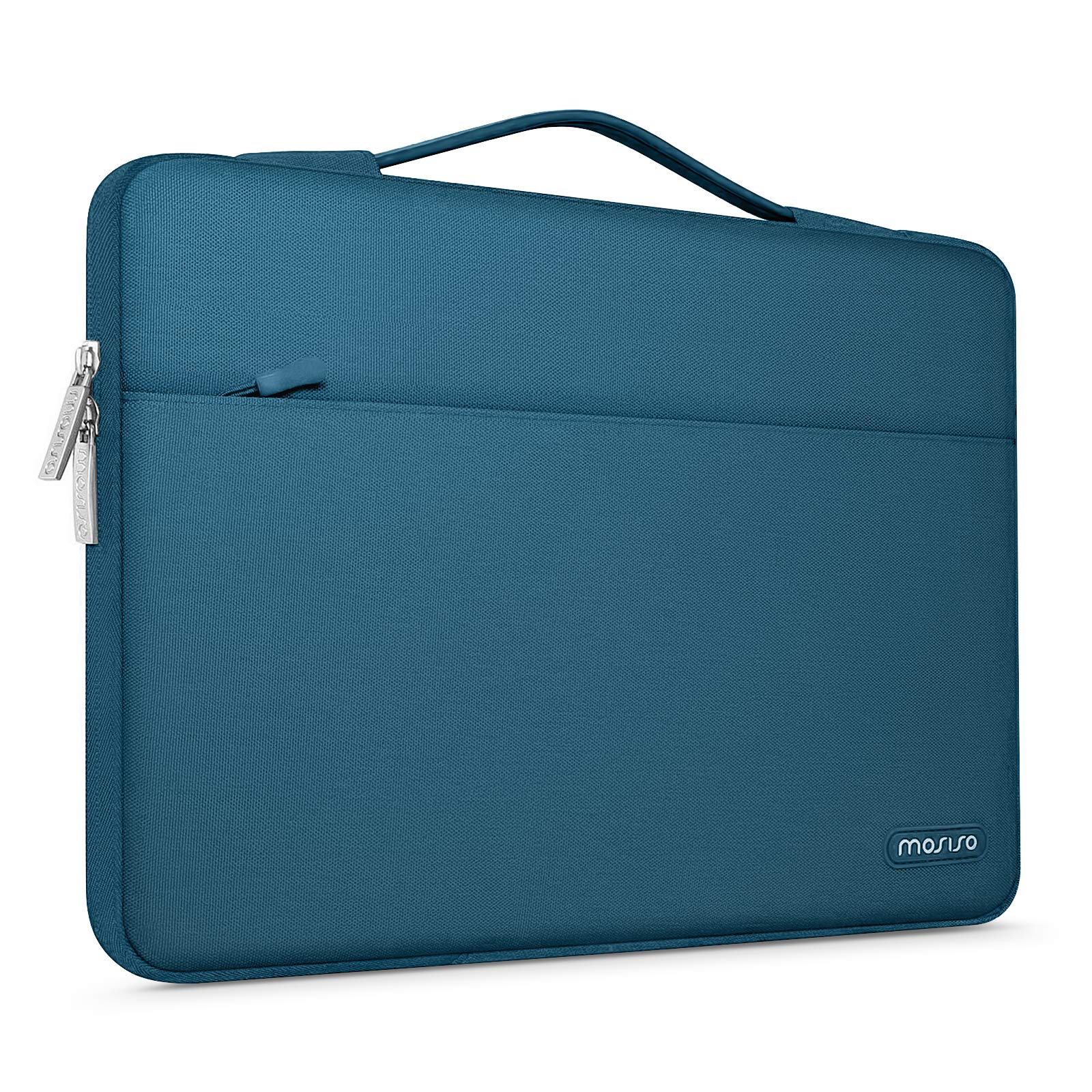 MOSISO 360 Protective Laptop Sleeve Compatible with MacBook Air 15 inch M2 A2941 2023/Pro 16 2023-2019 M3 A2991 M2 A2780 M1 A2485 A2141, 15-15.6 inch Notebook, Polyester Bag with Belt, Deep Teal