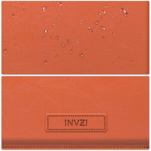 INVZI MacBook Sleeve, Vegan Leather Bag Compatible with 15”/16" MacBook Pro M1/Max 2018-2022, Compact Design with Invisible Stand (Saddle Brown)