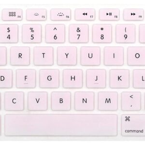 HRH Silicone Keyboard Cover Skin for MacBook Air 13,for Macbook Pro 13/15/17 (with or w/out Retina Display, 2015 or Older Version)&for iMac Older USA Layout,Light Pink