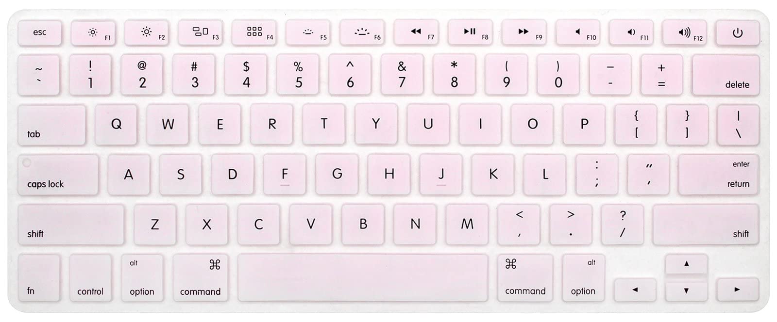 HRH Silicone Keyboard Cover Skin for MacBook Air 13,for Macbook Pro 13/15/17 (with or w/out Retina Display, 2015 or Older Version)&for iMac Older USA Layout,Light Pink