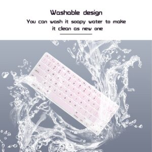 HRH Silicone Keyboard Cover Skin for MacBook Air 13,for Macbook Pro 13/15/17 (with or w/out Retina Display, 2015 or Older Version)&for iMac Older USA Layout,Light Pink