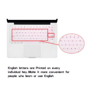 HRH Silicone Keyboard Cover Skin for MacBook Air 13,for Macbook Pro 13/15/17 (with or w/out Retina Display, 2015 or Older Version)&for iMac Older USA Layout,Light Pink